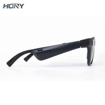 For  Frames Tenor Rectangular Polarized Bluetooth Audio Sunglasses Black Color