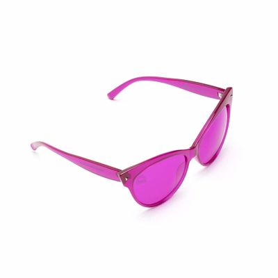 Color Therapy Cat Eyes Plastic Frame Magenta Lens Sunglasses