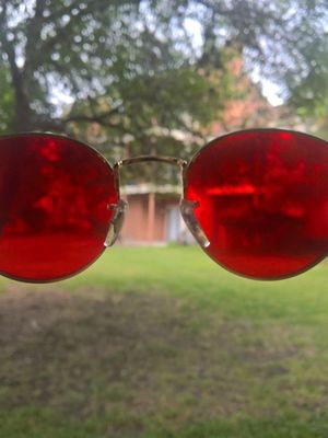 HONY Self Confidence Round Red And Green Glasses Vision Therapy