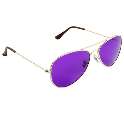Classic Mental Frame Polarized Lens Aviator Sunglasses Light Colored Therapy Glasses