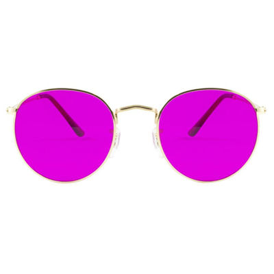 Round Retro Sunglasses Men Women Vintage Small Circle Ligth Therapy Sun Glasses