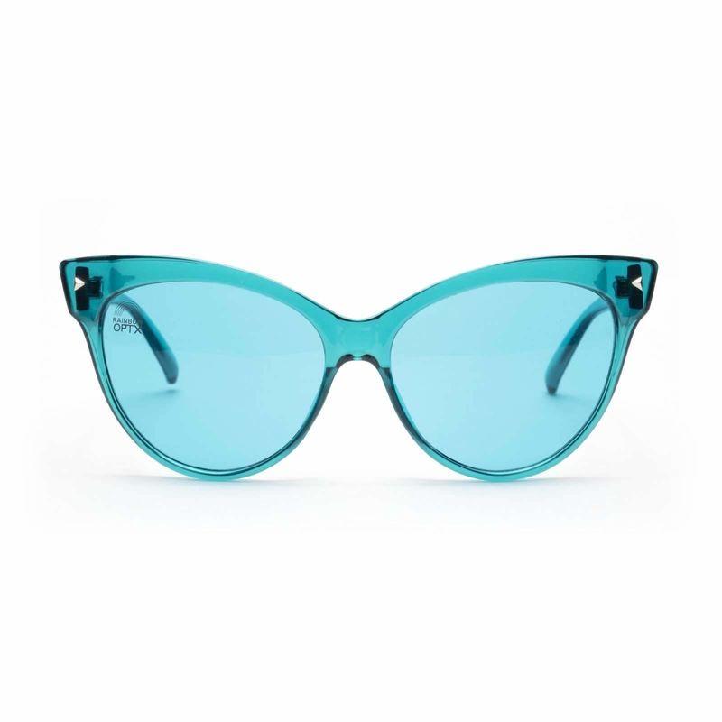 Cateye PC Frame Aqua Lens Blue Light Therapy Glasses For Relax
